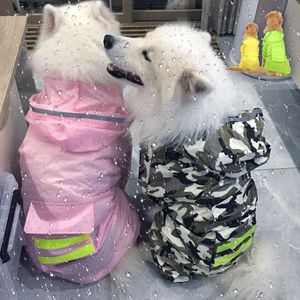Hundkläder regnrock jumpsuit regnrock för hundar husdjur kappa labrador vattentät guld retriever jacka all inclusive ponchodog