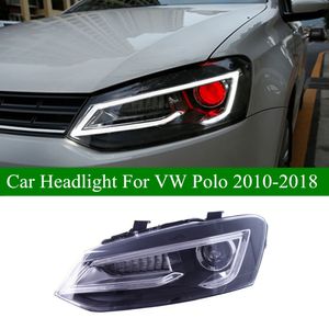 Bilstyling Dynamic Turn Signal Head Light Assembly för VW Polo LED-strålkastare Dagsljus med hög strålprojektor 2010-2018