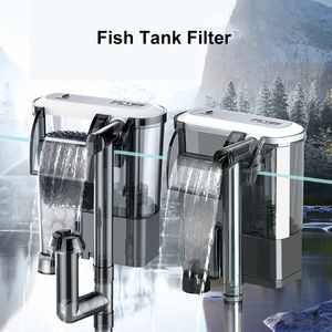 Fish Tank Filter External for rium Waterfall Suspension Oxygen Pump Submersible Hang on Fliter Accessories Y200917