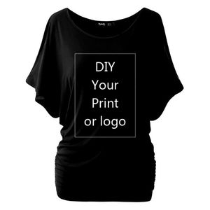 صيف Batwing قصير الأكمام o الرقبة T Shirt Fashion 3D طباعة T Shirt مخصصة نساء الحصريين Tshirt DIY الحجم الحجم TOETS TEE 220712