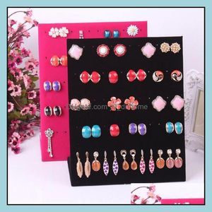 Jewelry Stand Packaging Display L Style Earrings Fl Veet Earring Showing Storage Different Colors Show Shelf Wholesale Drop Delivery 2021