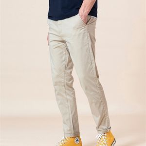 SIMWOO Spring Summer Slim Fit Tapered Pants Men Enzyme Washed Classical Chinos Basic Plus Size Trousers SJ150482 220325