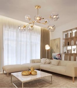 Pendant Lamps Branch Glass Chandelier Transparent Color / Smoke Gray Amber Cognac Plating Hanging Lights AC110-240VPendant