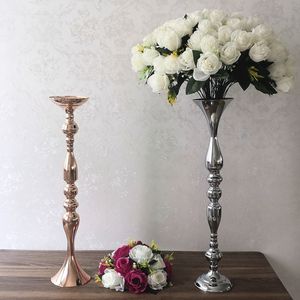 Dekorationsljushållare cm Metall Candlestick Flower Vase Table Centerpiece Event Flower Rack Floor Road Wedding Imake117