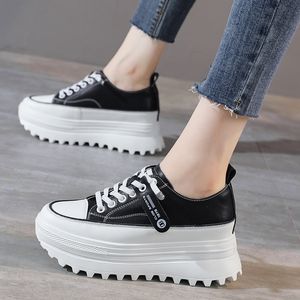 2022 leather platform wedge shoes women's sports leisure comfortable breathable spring and autumn shoes