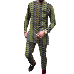Мужские спортивные костюмы Африканский принт Оборебные рубашки с брюками адаптируйте делая брюки модные мужские женихи Соедините