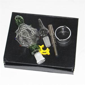 Hookah Nectar Bong Set with 10mm 14mm 18mm domeless Ti Nail smoking bong water pipes recycler oil rigs mini glass bongs