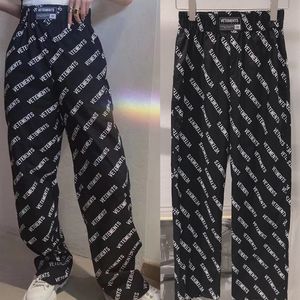 Full Vetements Pants Män kvinnor högkvalitativa streetwear Vetements raka byxor tyg VTM byxor 220613