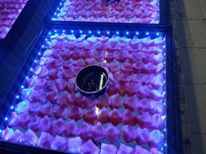 Party-Event im Freien: Verwenden Sie eine beleuchtete Blumen-Tanzfläche aus gehärtetem Glas