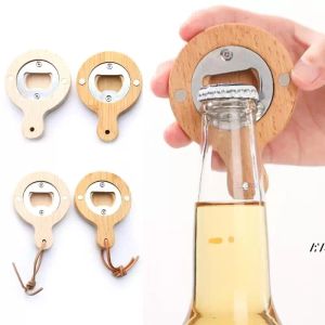 1pc Natural Handmade Bamboo Wood Bottles Opener Fridge Magnets Refrigerator Paste Home Decoration Beer Bottle Opener Gift