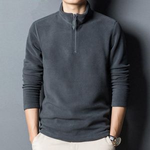 Felpa con cappuccio per uomini 2022 Spaccature primaverili di primavera Mock Neck Quarter Zip per vello a maniche lunghe vestiti maschi a maniche lunghe