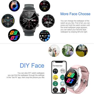 Smart Watch smartwatch voor mannen dames IP68 Waterdichte activiteitstracker Volledig aanraakscherm hartslagmonitor stappenteller slaapmonitor Android iOS telefoons
