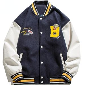 Löst bomberjacka män roligt grafiskt brev broderi baseballrockar par casual retro hajuku outwear höst streetwear 220805