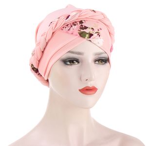 2022 nuove donne musulmane moda stampa leopardo turbante cappelli hijab Africa headtie cappello indiano copricapo per signora turbante cofano