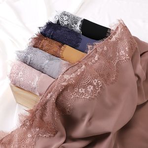 Schlichter Spitzenschal aus Blasen-Chiffon, Hijabs für Frauen, einfarbig, bestickte Schals, Chiffon, muslimische Frau, Schleier, Eid Abaya, Damen-Turban