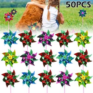 50pcs kuş kovucu pinkazlar karışık renk yansıtıcı ışıltılı caydırıcı yel değirmeni koruma bahçe bitkisi çiçek çim dekorasyonu 220728