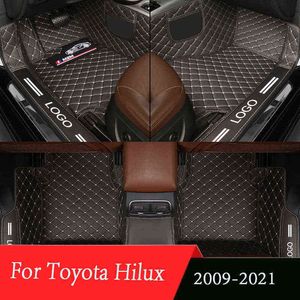 Mattor för Toyota HILUX 2021 2020 2019 2018 2017 2016 2015 2014 2013 2012 2012 2012 2019 Custom Car Floor Mats Auto Covers H220415