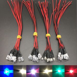 Light Beads 20pcs Lot 20cm Pre Wired 3mm 5mm LED Lamp Bulb Prewired Emitting Diodes For DIY Home Decoration DC12VLight