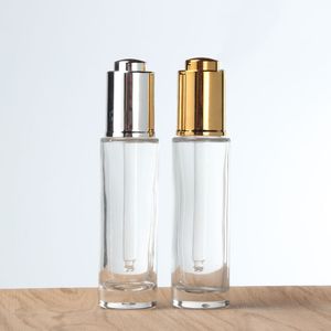 30ml tüp damlası cam aromaterapi sıvı esansiyel masaj yağ pipeti seyahat boş kozmetik kaplar doldurulabilir şişeler