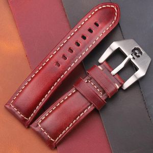 Watch Bands Vintage Watchbands mm mm mm Cow Leather Strap Band Red Blue Green Brown With Skeleton Pin BuckleWatch