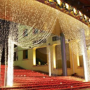 Strängar LED 3x1/3x2/3x3/3x6m Icicle Curtain String Lights Connectable Christmas Fairy Light Garland Wedding Party GardenDecoration Lightled