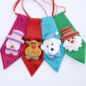 Papillon Lovely Child Christmas Santa Snowman Cartoon Pattern 8cm Tie Festival Stage Performances Gift Mini DecorationBow