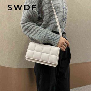 Shopping Bag Swdf New Spring Trend Wild Shoulder Bag Fashion Plaid Women Ladie Design Messenger Small Square Luxury Handbag