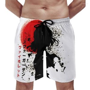 Men's Shorts Japan Ink Violet Evergarden Shilouette Waifu Board War Machine Anime Cute Girl Comfortable Short Pants Male TrunksMen's Naom22