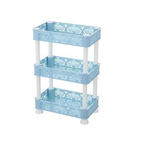 European carved hollow square shelf Storage Shelf Holder Plastic Rack Freestanding Durable Kitchen Bathroom Organiser Y200429