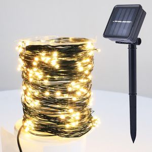 Wholesale solar flexible resale online - Strings Waterproof M M Solar Copper String Light Soft Wire Flexible DIY Lighting Outdoor Fairy Decoration For Party Wedding BarLED LED