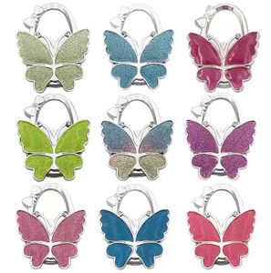 Haken-Schmetterlings-Handtaschen-Aufhänger, glänzend matt, Schmetterling, faltbarer Tisch für Tasche, Geldbörse, FY3424 0206