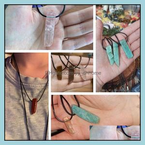 Collane con ciondolo Pendenti Gioielli Minerali naturali Lucky Reiki Healing Crystal Quartz Stone Collana Pendum Dhzja