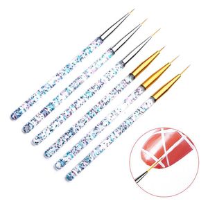 Nail Art Kit 3st/Set Pensel 7/9/11/15mm DIY Linjeteckning Dot Pen Målning Liner Tunna penslar för dekoration