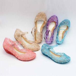 3.5cm Mid High Heel Shoes Crystal Shoes Summer Clear Jelly Sandals Kid Toddler Girls Baby Princess Party Cumpleaños Cosplay Boda Flor Chica Zapatilla Sneaker Slides T37mdhu