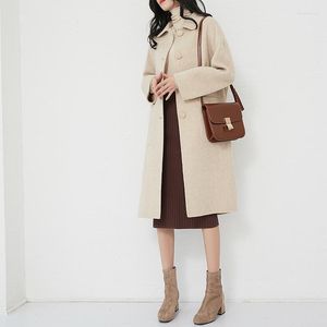 Kvinnors ull blandar koreanska modekläder kvinnor lång dubbel ansikte ulljacka Autumn Winter Ladies Coats Ytterkläder CM Heat22