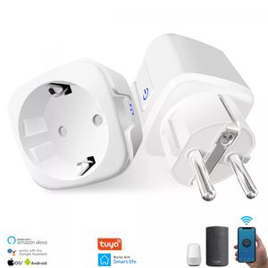 16A EU SMART WiFi Power Plug Держатели лампы с монитором Home Wireless Autlet Worktlet работает с Alexa Google Tuya App