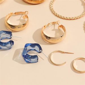Pares de lustres de candelabro/definição de resina redonda brincos de gota de coração geométrico Metal em forma de C para mulheres exageradas jóias