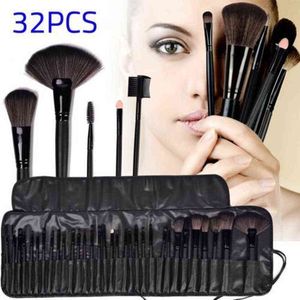 Makeup Tools Woman's Professional 32 Pcs Make Up Pincel Maquiagem Superior Soft Cosmetic Beauty Brushes Set Kit + Pouch Bag Case220422