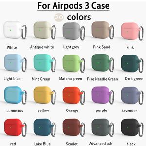 AirPods için Kılıf 3 Kılıf Kulaklık Aksesuarları Kablosuz Bluetooth Kulaklık Silikon Air Pod 3 Kapak AirPods3 Kahve