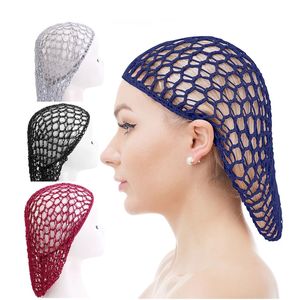 Women Ladies Soft Rayon Crochet Hairnet Wide Band Mesh Snood Hair Net Knit Hat Cap Lady Turban Hair Accessories cheveux femme