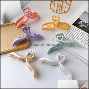 Hair Clips Barrettes Ins Selling 11.5Cm Large Size Plastic Claws Simple Solid Color Angel Wings For Women Girls Wholesale Drop Deli Dhhvi