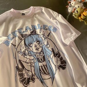 Kvinnors t-shirt pastell goth t-shirt för kvinnor tjej harajuku tshirt fairycore kläder rosa anime grafisk gotisk fairy grunge dropship