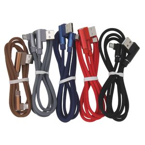 90 graders snabb laddning USB Micro Cable Type C laddare Cables Cord f￶r Samsung Huawei P40 Xiaomi 9 USB-C Mobiltelefondata Cords