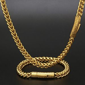 Kedjor hiphop 18k guld 6mm kedja för män halsband rostfritt stål pvd pläterad franco chainchains chainschains