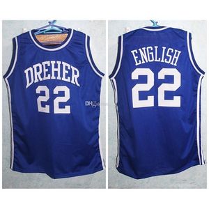 Средняя школа Nikivip Dreher Alex English #22 Retro Blue Basketball Jersy