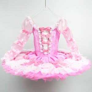 Ny stil Danskläder För Barn Svart Klassisk Fairy Långärmad Klänning Balett Kostymer Fabrikskläder Knä På Tutu Leotard