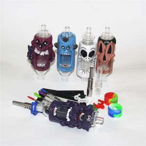 hookahs Nectar glass pipes smoking accessories with 14mm Titanium Tips Dab Straw Oil Rigs Silicone Container Reclaimer Wax dabbers tools