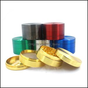 Other Smoking Accessories Household Sundries Home Garden New Tobacco Grinder Screw Thread Colorf 63X40Mm 4 Layers Zinc Alloy Herb For Herb