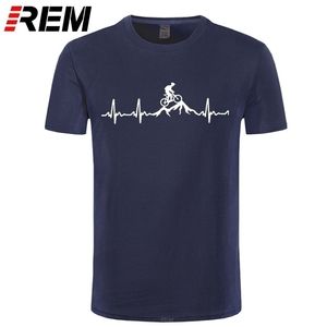 Rem Mountain Bike Heartbeat Komik Kir Bisiklet Tişört Plus Boyut Özel Kısa Kollu Erkek Tişört Moda Aile Pamuk 220520