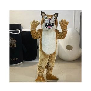 Performance Tiger Puppet Mascot Costumes Halloween Natale Personaggio dei cartoni animati Abiti Tuta Pubblicità Carnevale Unisex Outfit